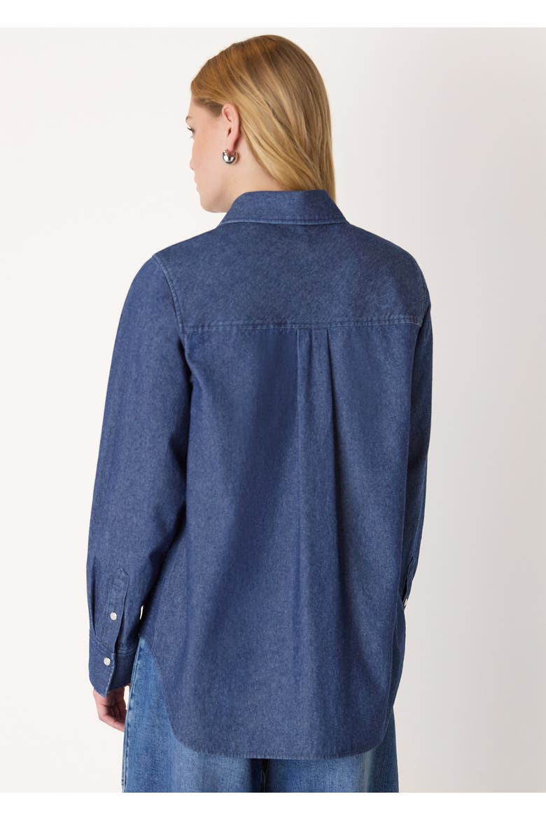 Pocket Detail Cotton Shirt, Alternate, color, Denim
