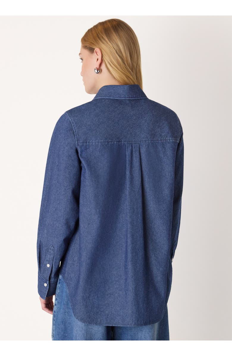 Whistles Pocket Detail Cotton Shirt, Alternate, color, Denim