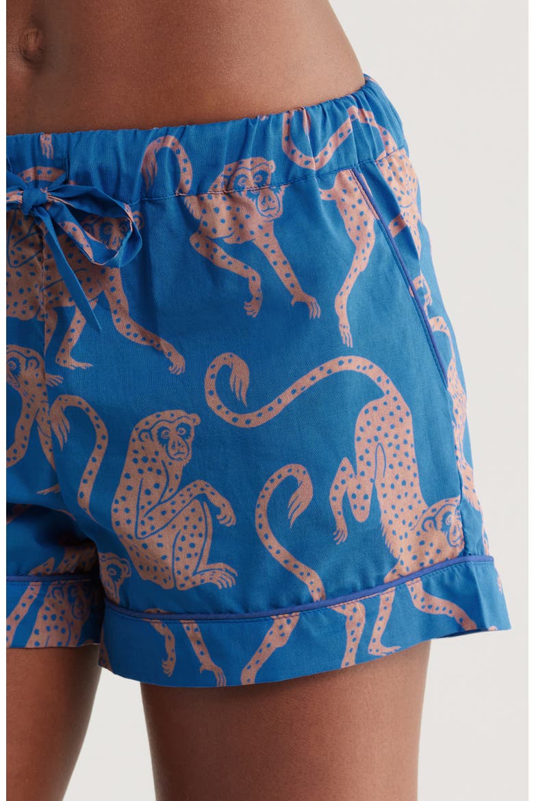 Print Cotton Short Pajamas, Alternate, color, CHANGO BLUE/PINK