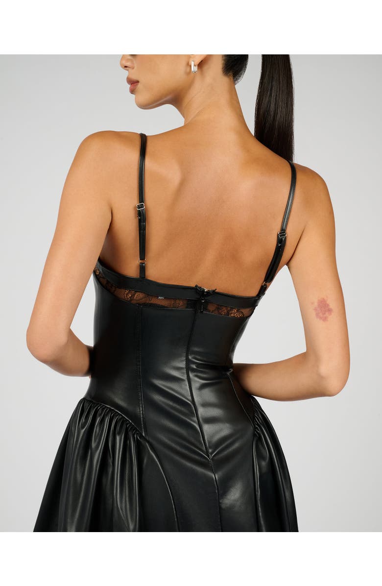 WeWoreWhat Lace Panel Corset Midi Dress, Alternate, color, Black