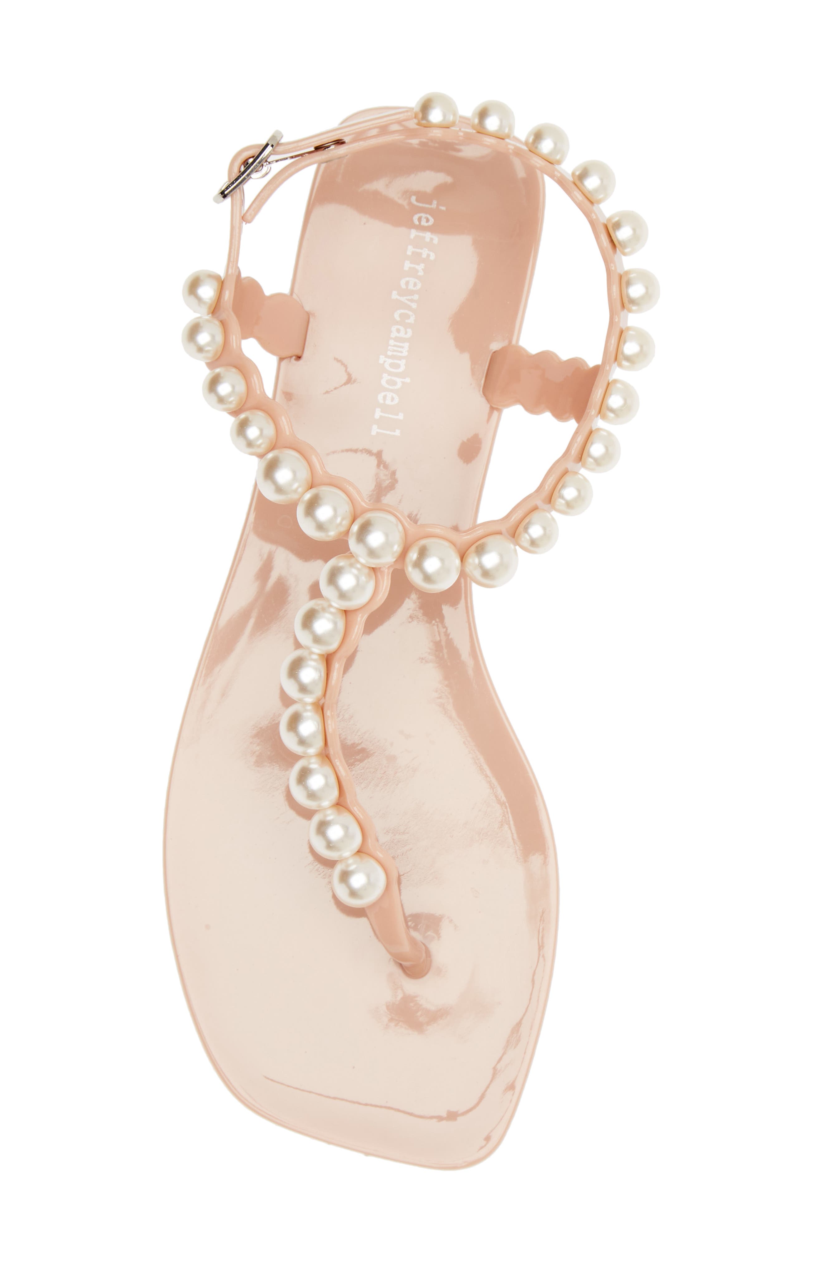 Pearlesque Imitation Pearl Ankle Strap Sandal, Alternate, color, NATURAL SHINY