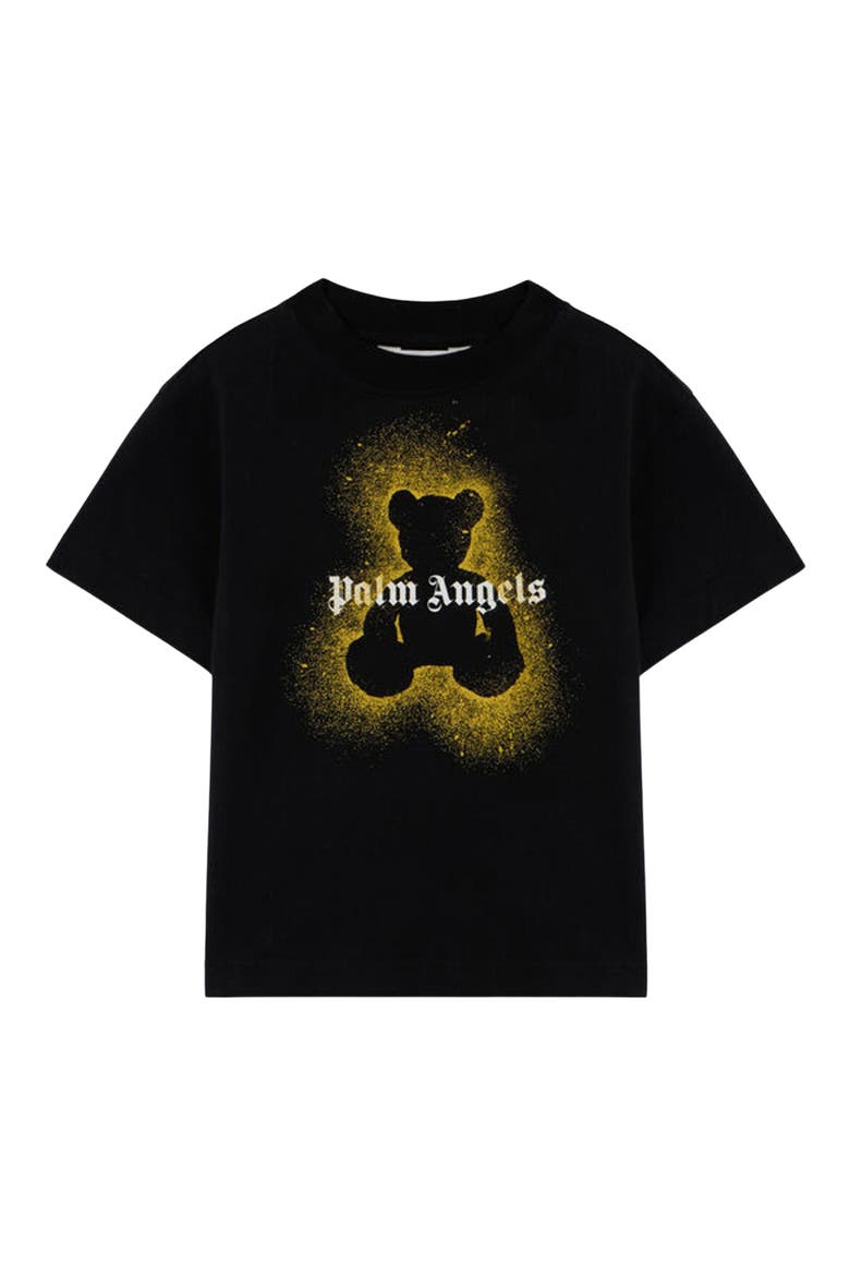 Kids' Spray Bear Graphic T-Shirt, Main, color, BLACK - OCHER YELLOW