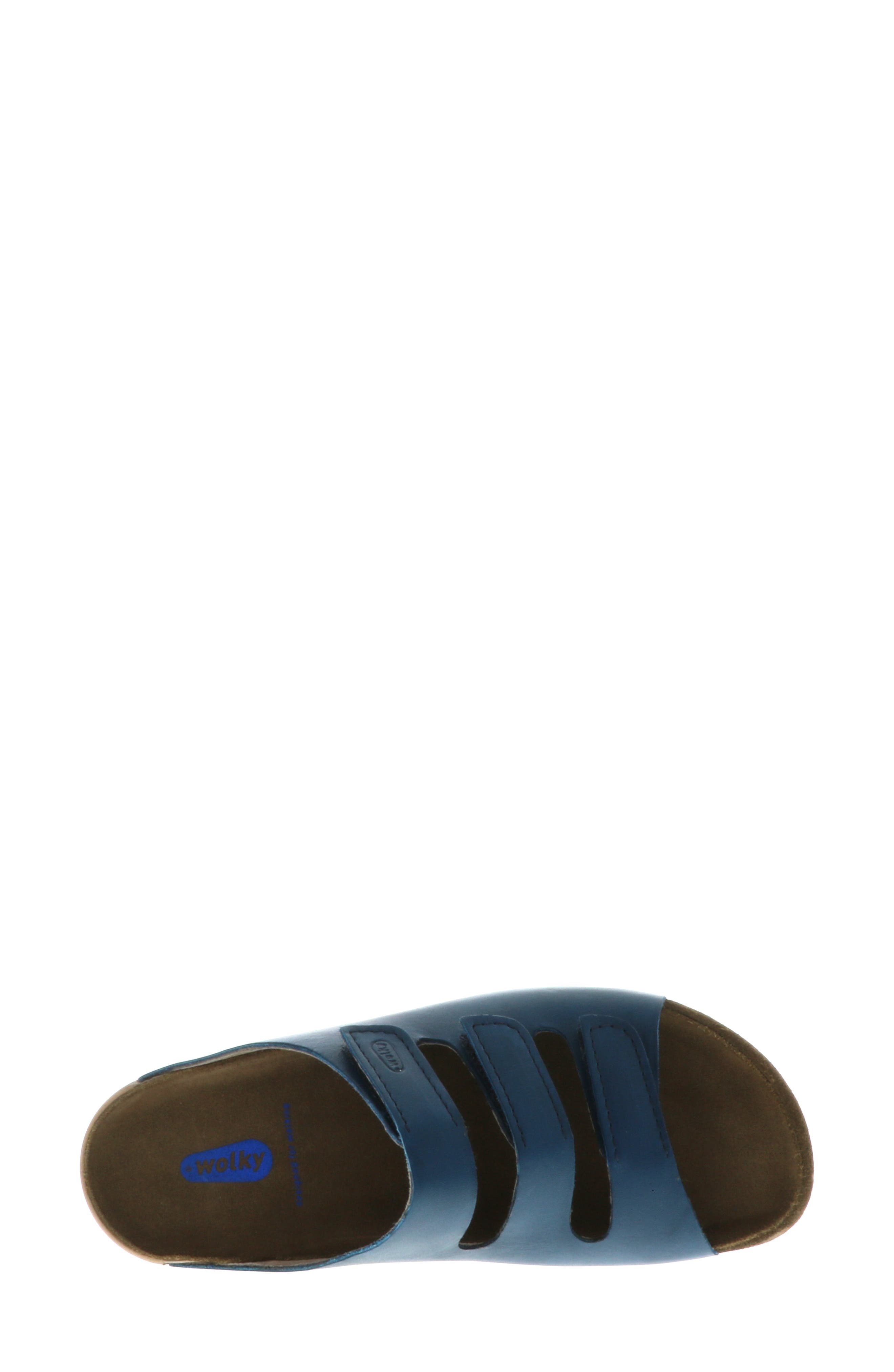 Wolky Nomad Slide Sandal, Alternate, color, Blue Leather