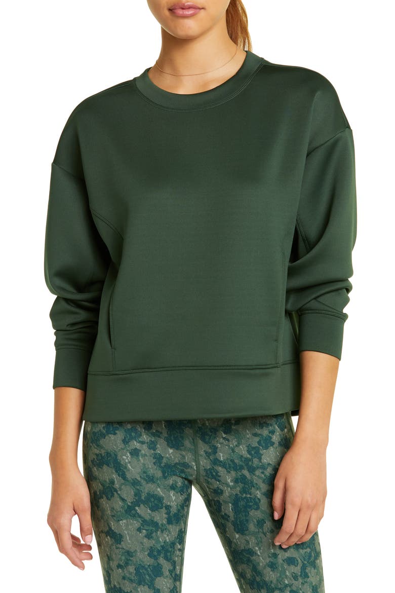Luxe Pocket Sweatshirt, Main, color, GREEN SYCAMORE