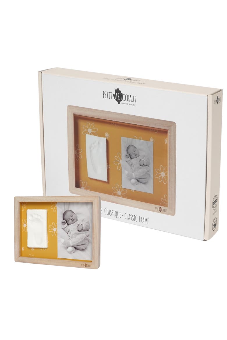 Classic Frame - Baby Handprint & Photo Frame, Newborn Keepsake Gift, Main, color, Daisy Ochre