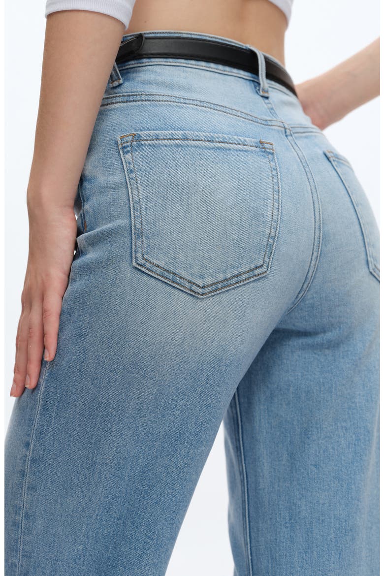 High Waist Straight Leg Jeans, Alternate, color, SWISS BLUEDNU