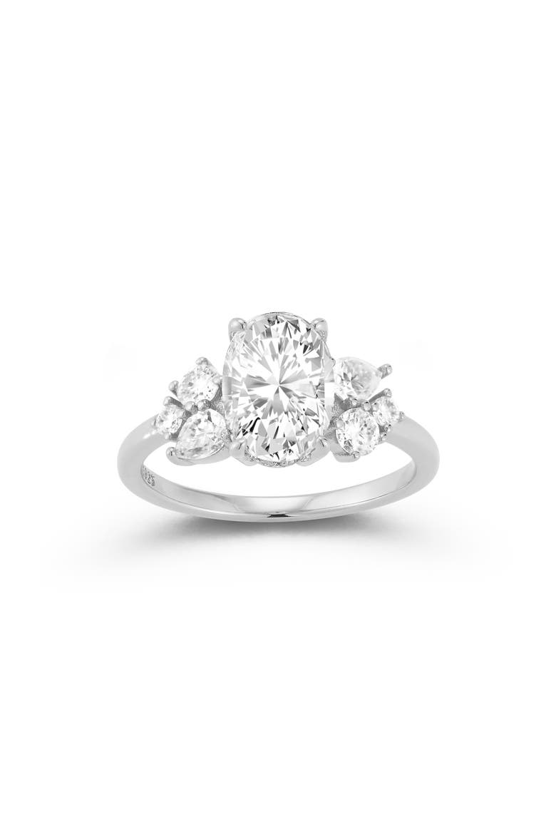Moissanite Round Ring, Main, color, SILVER