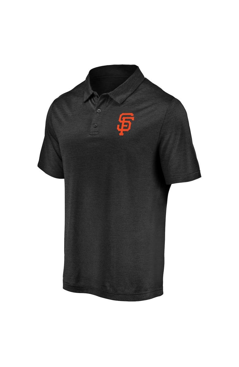 FANATICS Men's Fanatics Branded Black San Francisco Giants Iconic Striated Primary Logo Lightweight Polo, Alternate, color, 