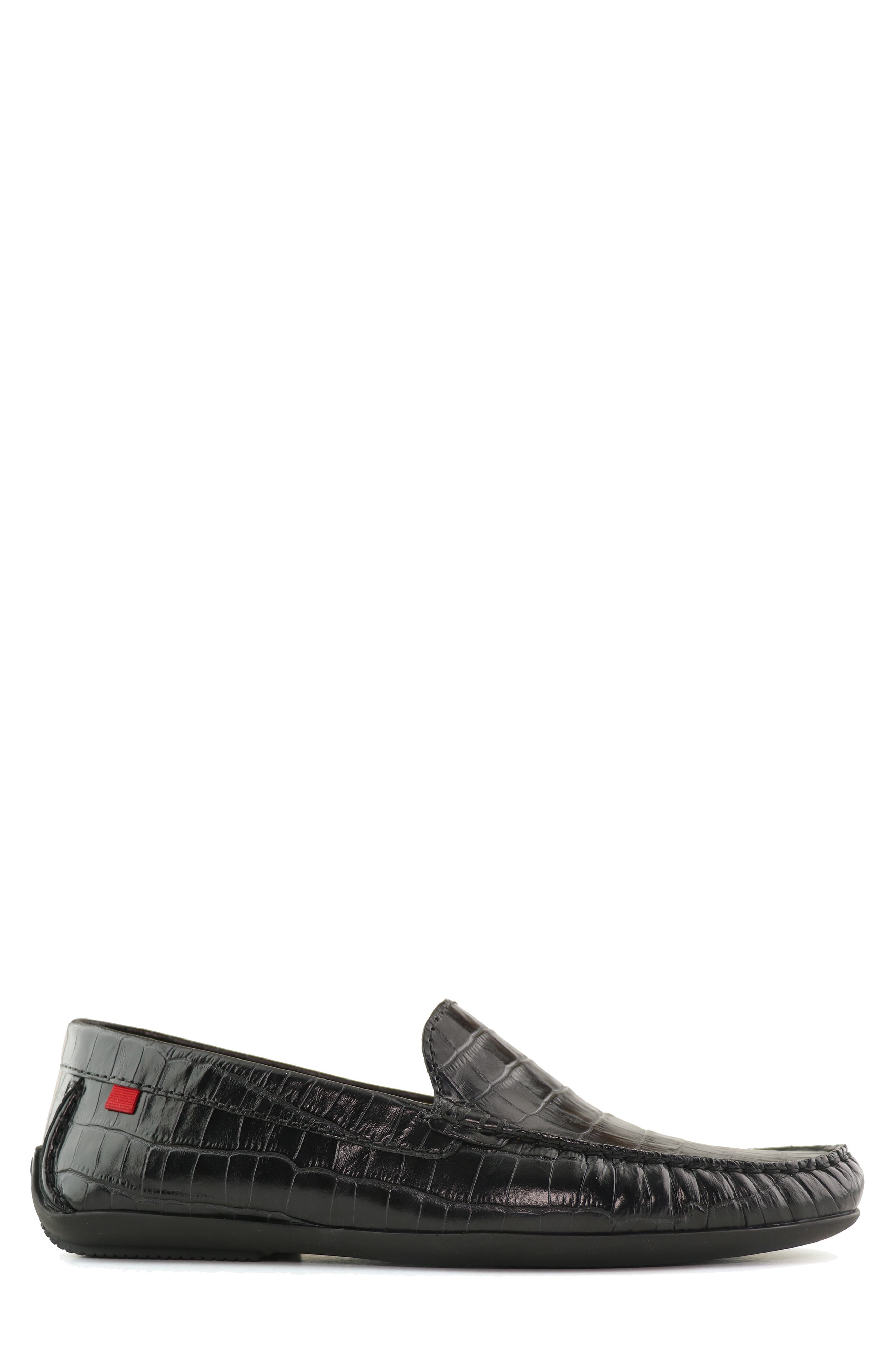 Broadway Leather Venetian Driver Loafer, Alternate, color, BLACK CROCO