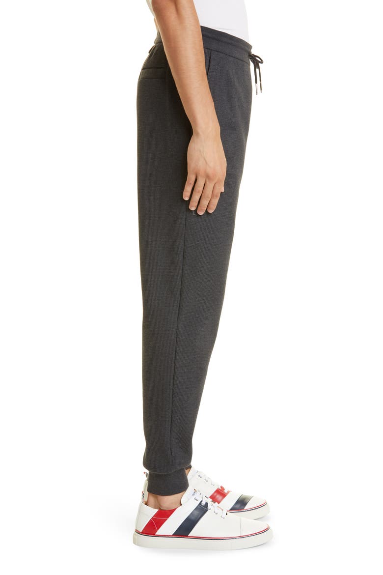 Four-Bar Waffle Knit Cotton Joggers, Alternate, color, CHARCOAL GREY