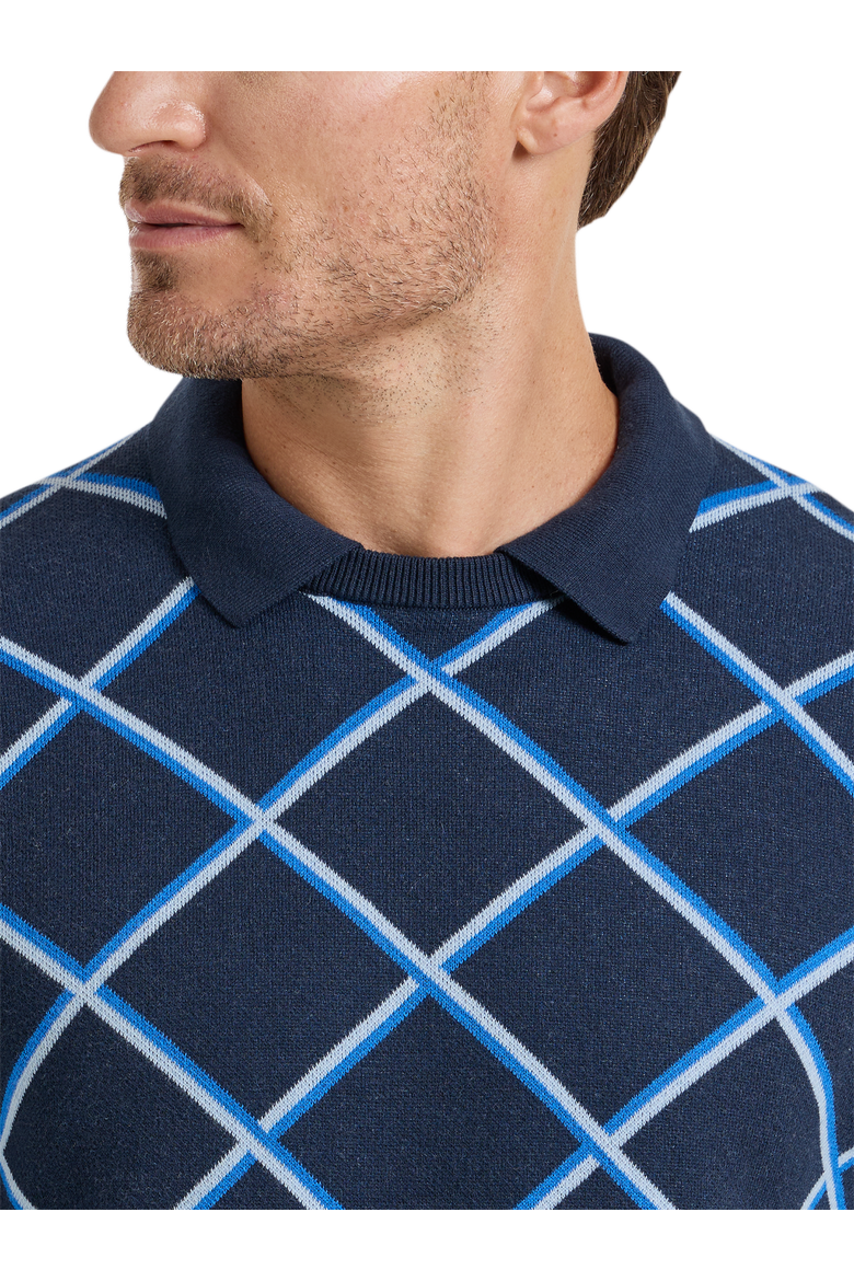 Cotton Crewneck Polo, Alternate, color, Navy