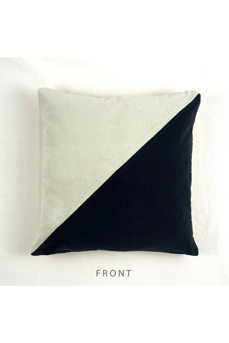 Half & Half Colorblock - Pillow Cover, Main, color, Black White