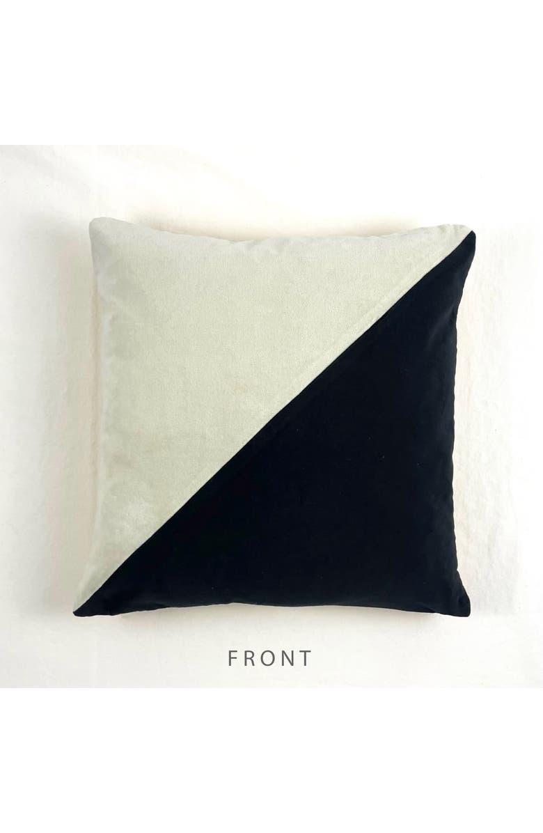Mellowworks Half & Half Colorblock - Pillow Cover, Main, color, Black White