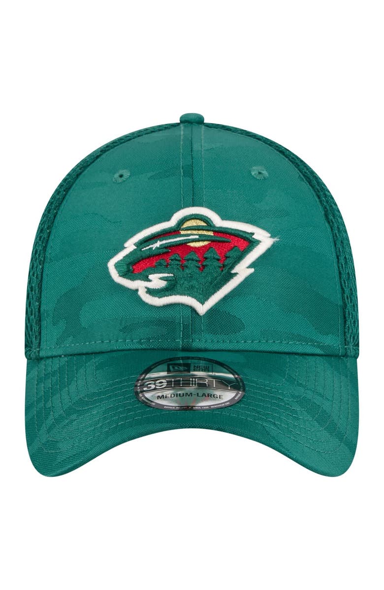 New Era Men's New Era Green Minnesota Wild Active Subtle Camo 39THIRTY Flex Hat, Alternate, color, Green