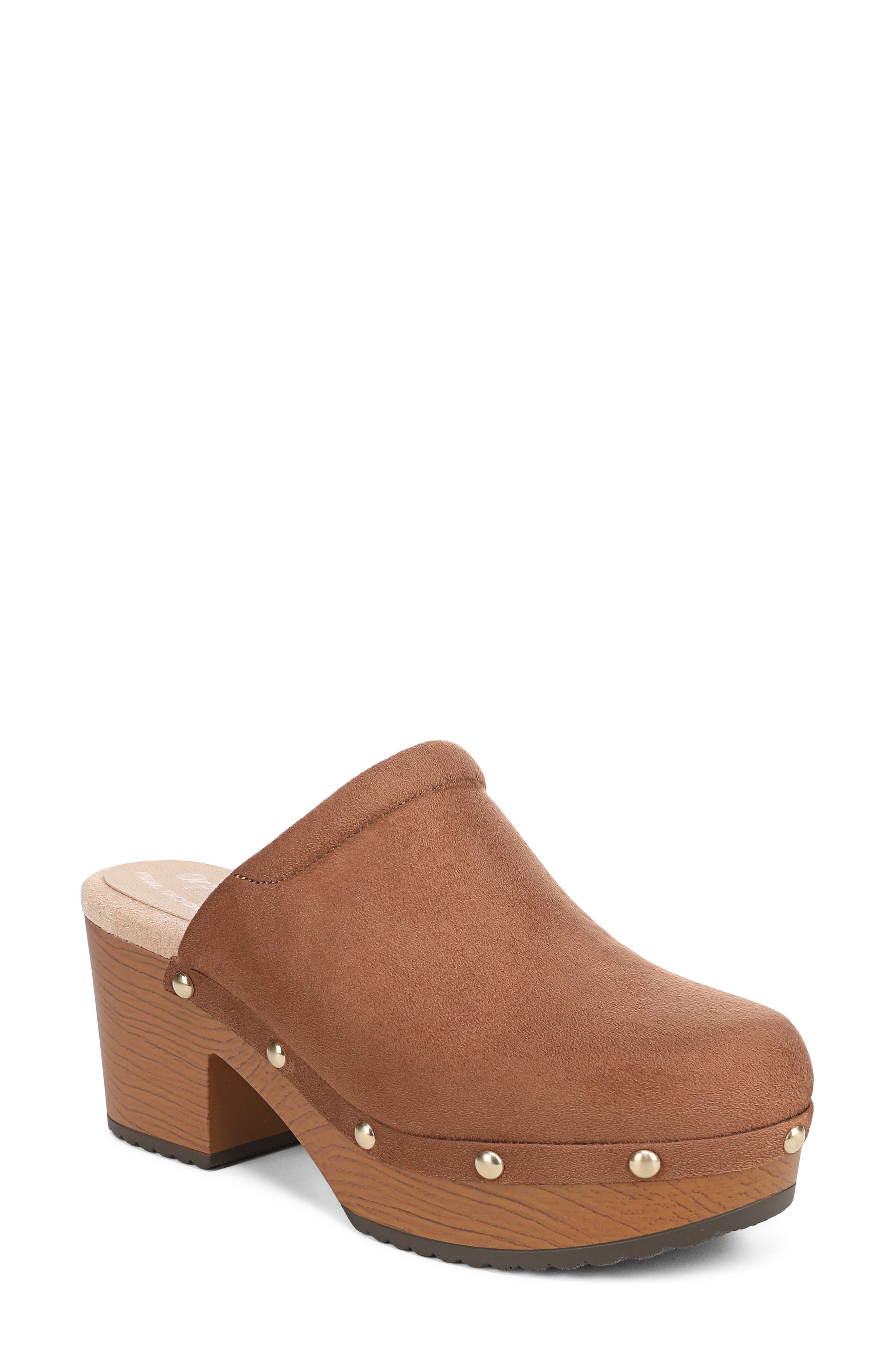 Classic Joy Clog, Main, color, HONEY BROWN MICROSUEDE