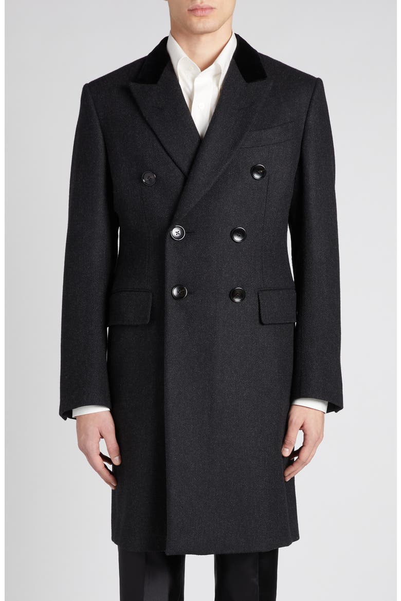 Double Breasted Herringbone Wool & Cashmere Coat (Men) | Nordstrom
