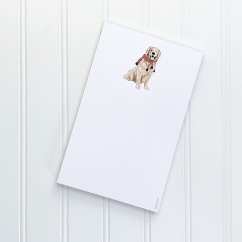 Preppy Retriever 5" x 8" Winter Notepad (50 Heavyweight Tear-Off Sheets)