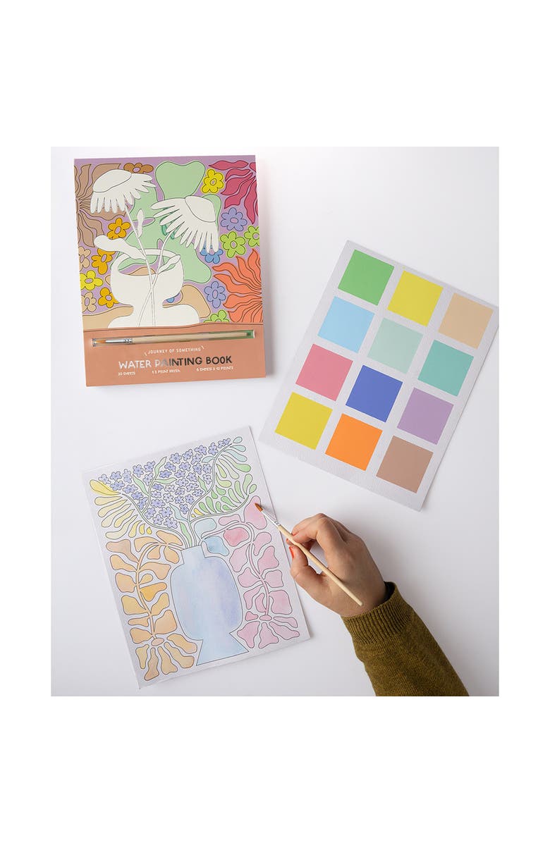 Journey of Something Water Painting Book, 20 Sheets, Floral & Nature Scenes, Alternate, color, Multicolored