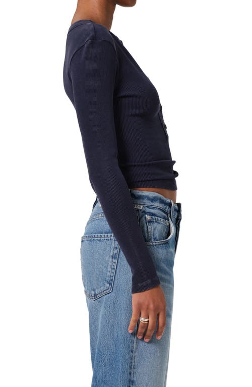 Shop Citizens Of Humanity Varra Long Sleeve Henley In Mineral Navy (dk Nvy Mineral)