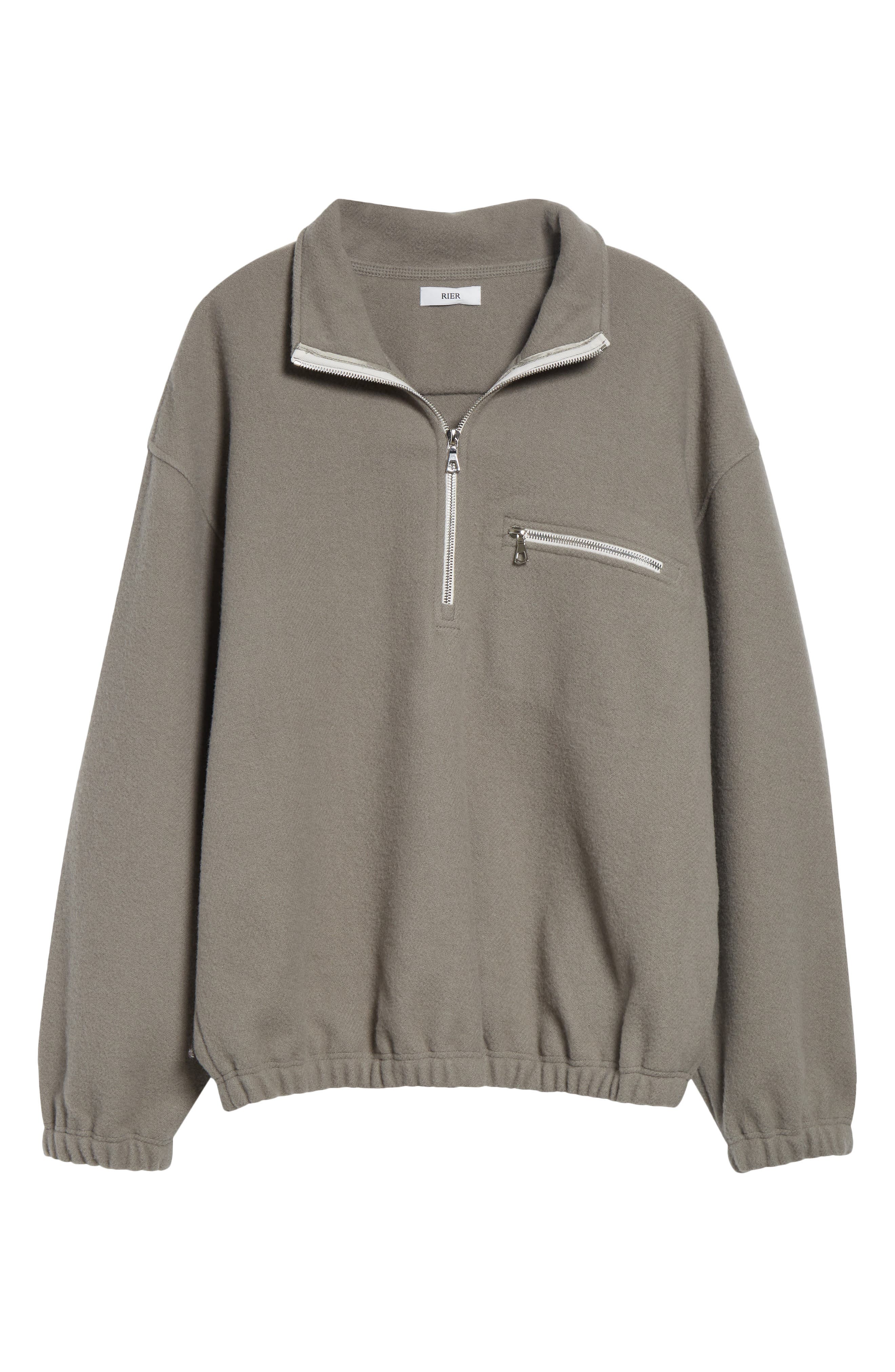 Rier Wool Fleece Half Zip Sweatshirt In Gray