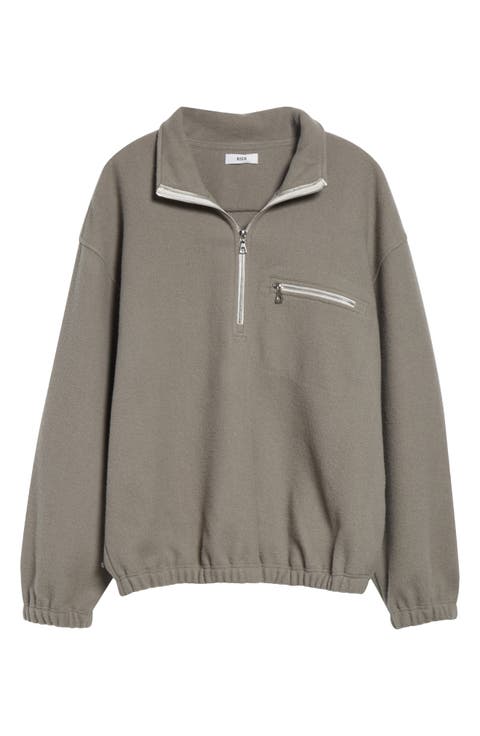 Wool Fleece Half Zip Sweatshirt