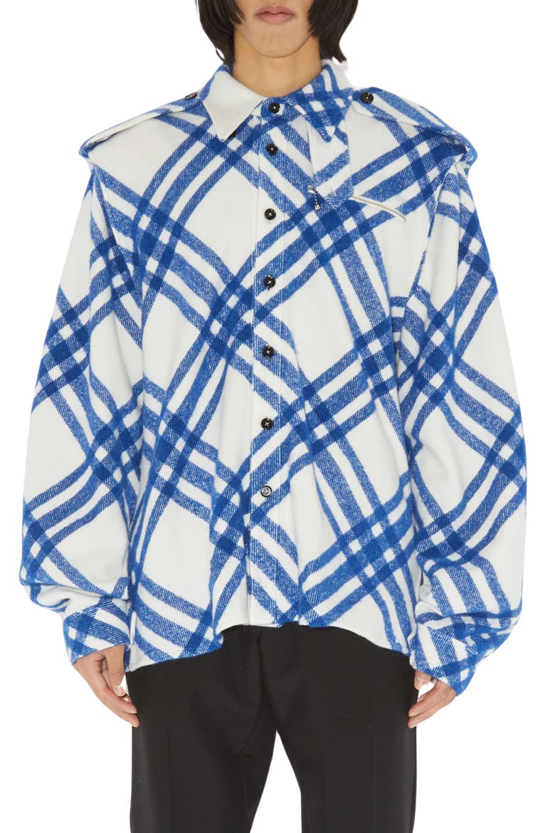 Check Wool & Alpaca Blend Overshirt, Main, color, SALT IP CHECK