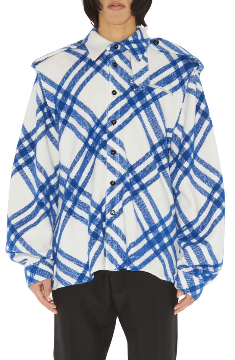 Burberry Check Wool & Alpaca Blend Overshirt, Main, color, 