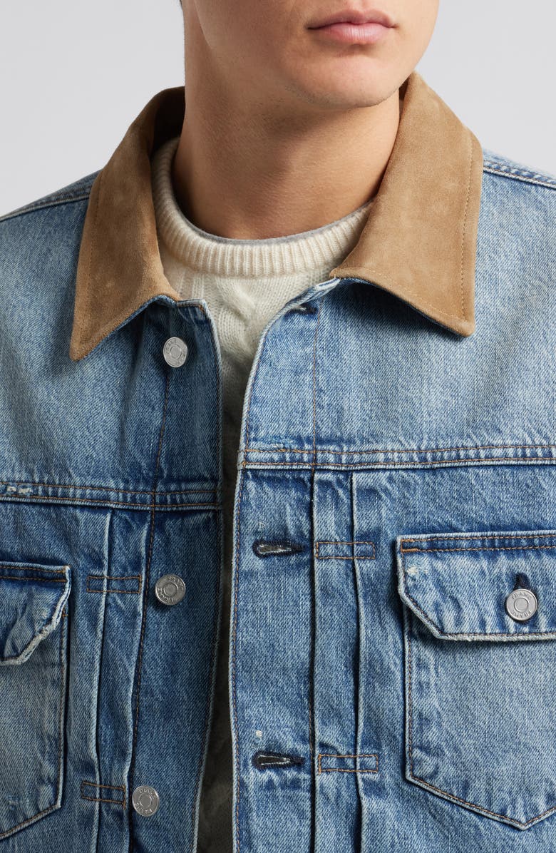 FRAME Vintage Distressed Denim Jacket, Alternate, color, 