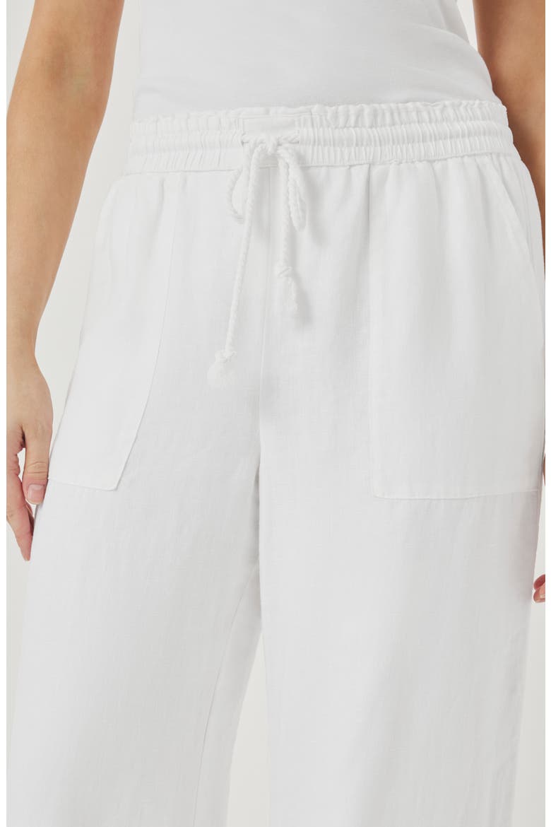 Stella Paperbag Linen Wide Leg Pants, Alternate, color, WHITE