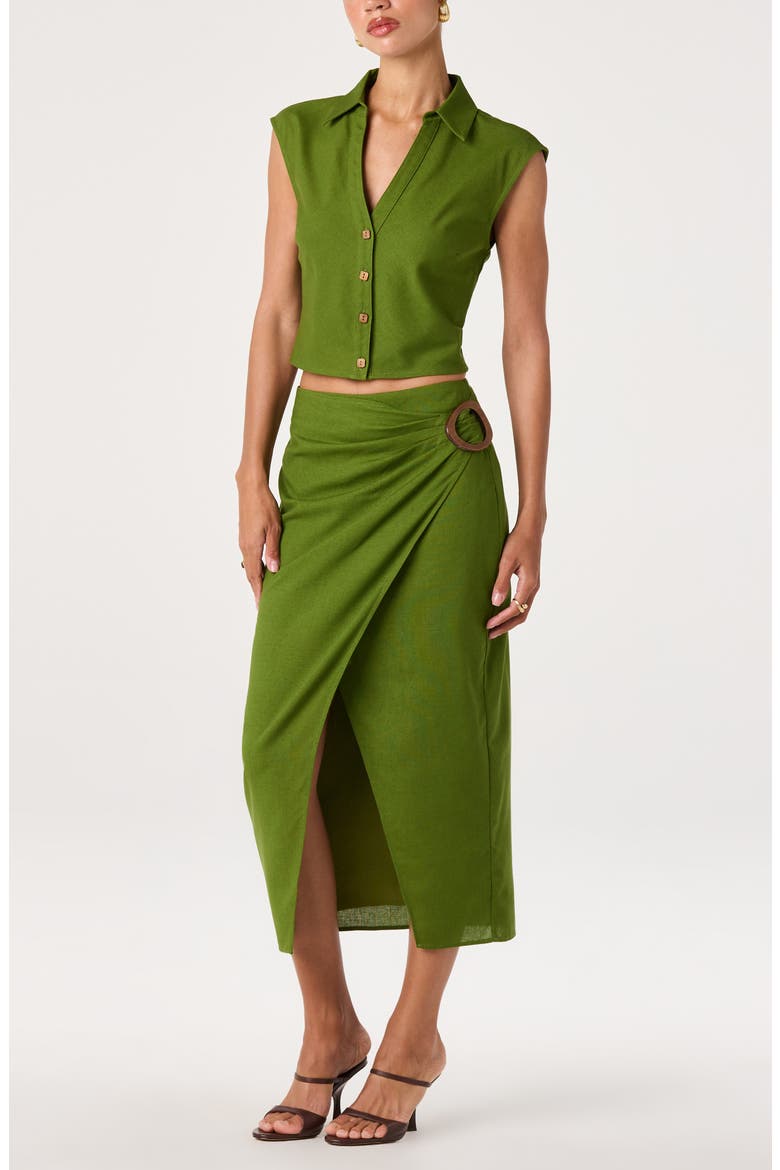 Onyx Midi Skirt, Alternate, color, GREEN