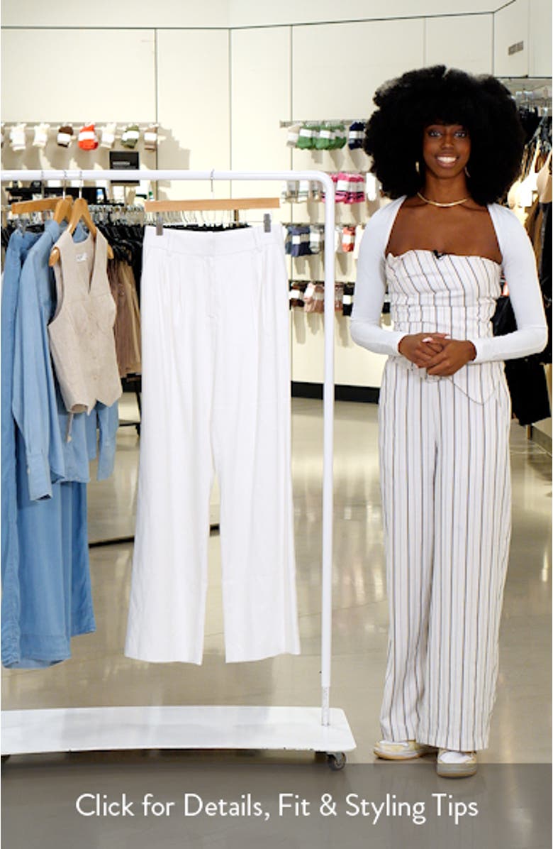 Dream Wide Leg Linen Blend Pants, sales video thumbnail