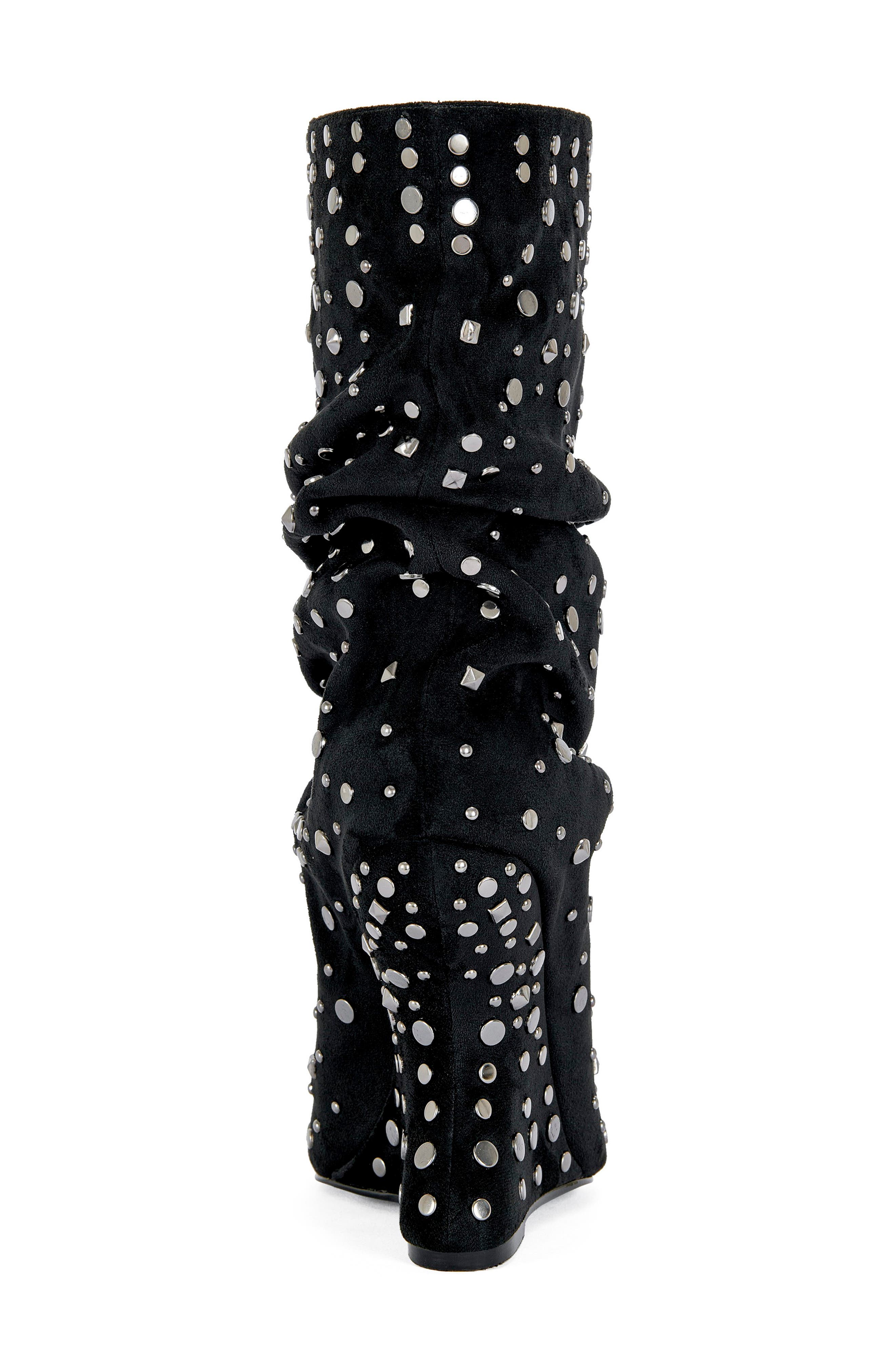 AZALEA WANG Naomani Studded Wedge Bootie, Alternate, color, Denim