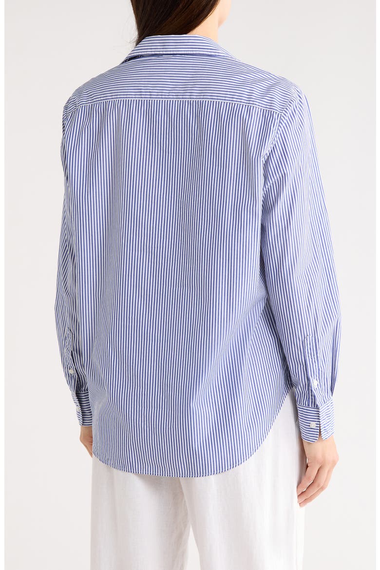 Relaxed Button-Up Shirt, Alternate, color, BLUE STRIPE