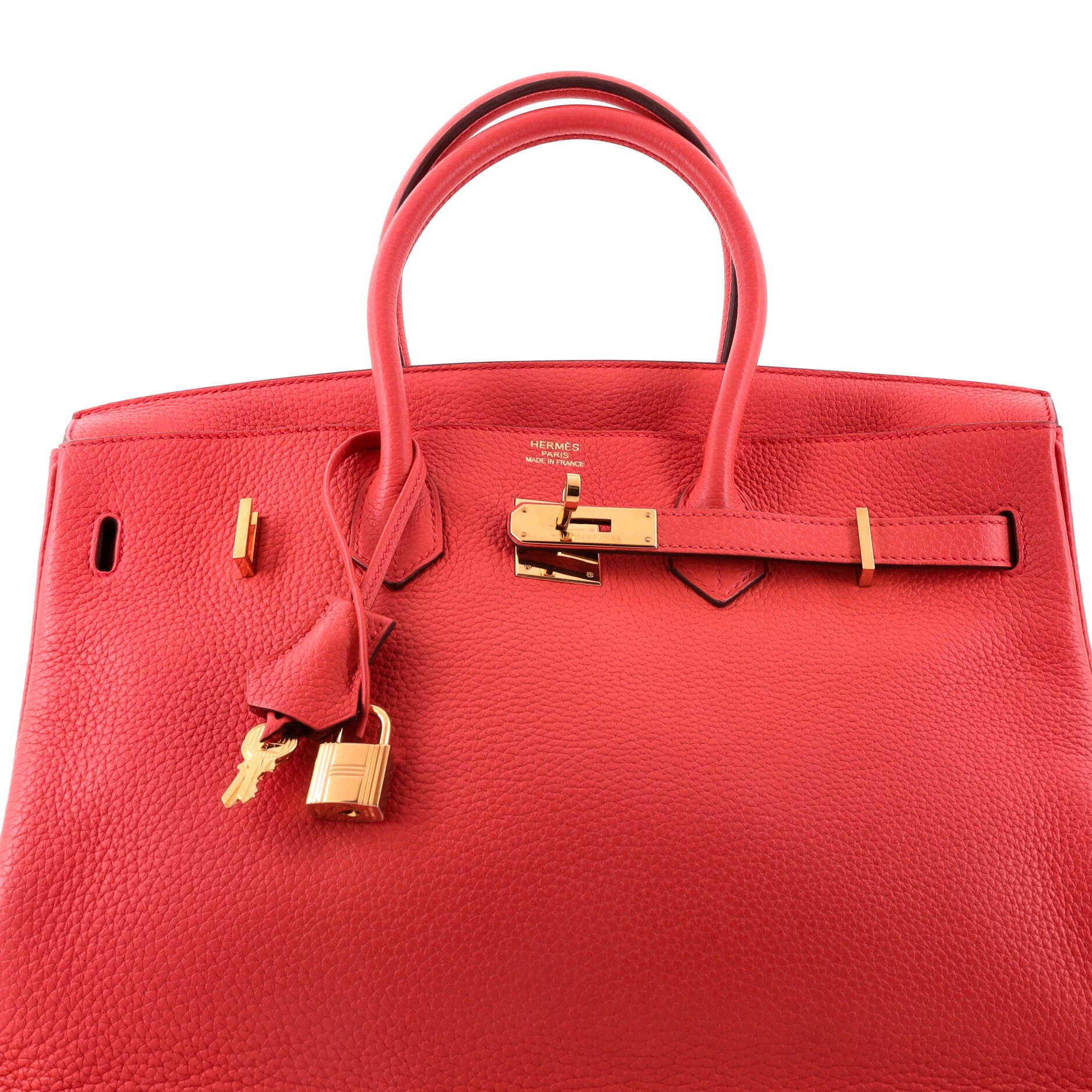 Birkin Handbag Pink Clemence with Gold Hardware 35, Alternate, color, Red
