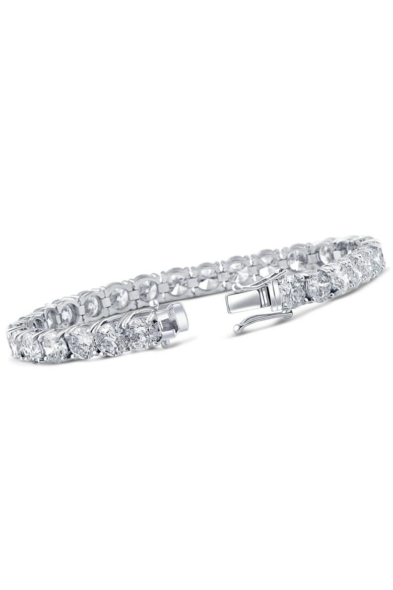 26.94Ct TW Round Diamond 7" Tennis Bracelet 14k Gold Lab Grown, Alternate, color, 14k White Gold