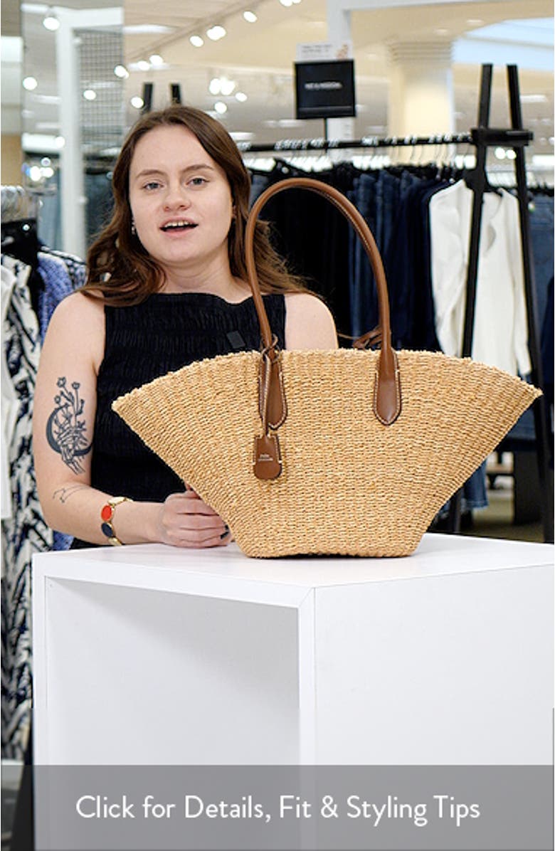 Bellport Raffia Basket Tote, sales video thumbnail