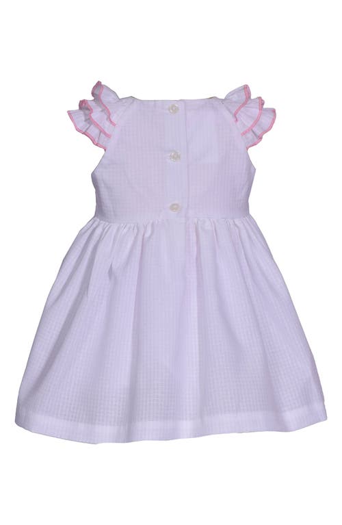 Shop Gerson & Gerson Smocked Waist Cotton Blend Party Dress In White