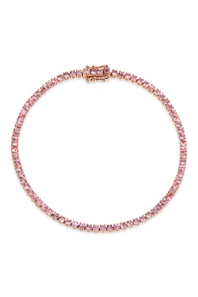 18k Gold Pink Sapphire Tennis Bracelet, Main, color, 18K ROSE GOLD