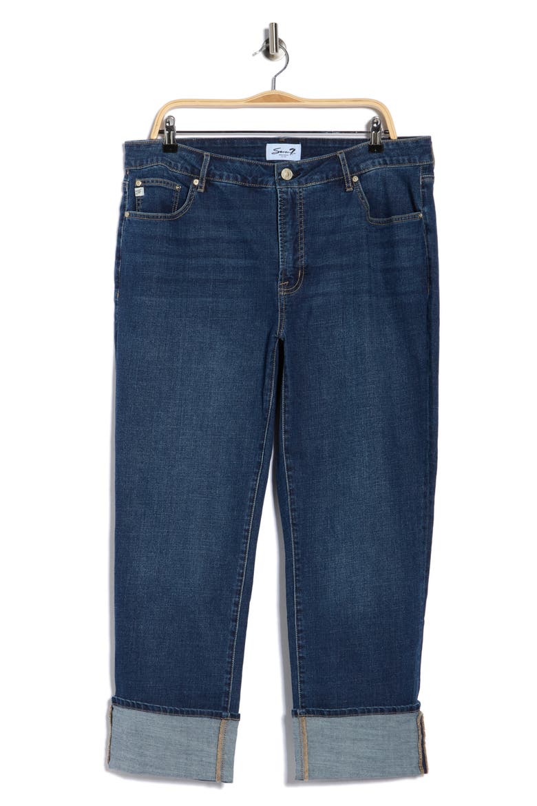High Waist Straight Leg Cuffed Hem Jeans, Alternate, color, CANYON