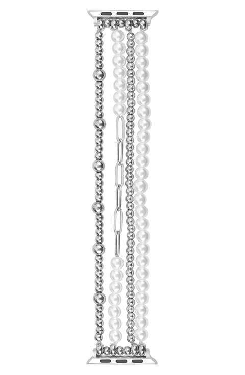 Penny Silvertone Beaded Apple Watch® Watchband