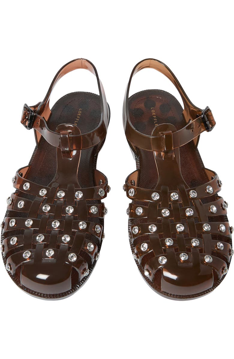 Loeffler Randall Rhys Studded Jelly Sandal, Alternate, color, Brown/ Clear