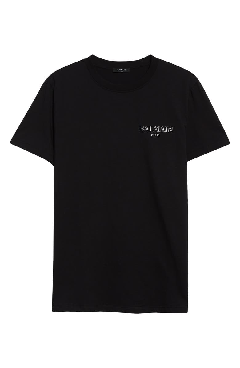 Balmain Gel Logo T-Shirt, Alternate, color, Eac Black/ Silver