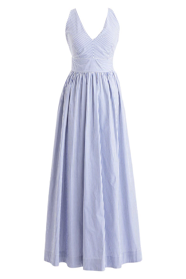 Sleeveless Cotton Poplin Floor Length Maxi Dress, Alternate, color, ROYAL IVORY