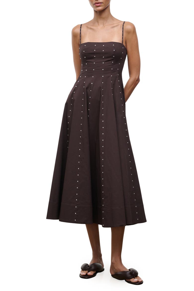 Wylie Stud Sleeveless Maxi Dress, Main, color, EARTH STUDS