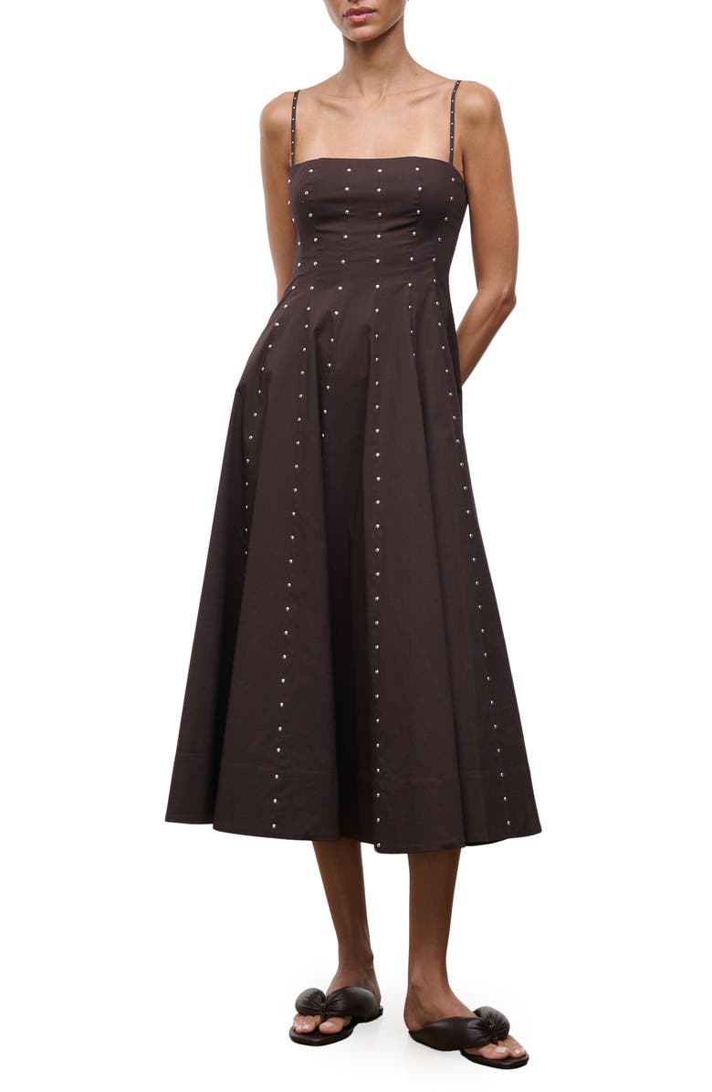 STAUD Wylie Stud Sleeveless Maxi Dress, Main, color, Earth Studs