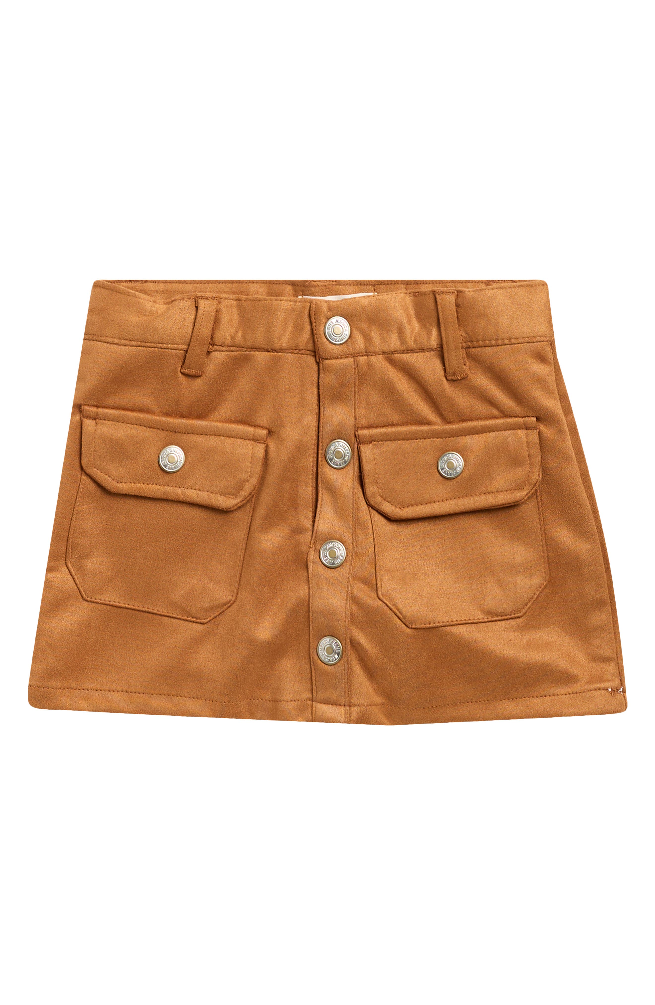 Kids' Faux Leather Button Front Skirt