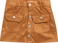 Jessica Simpson Kids' Faux Leather Button Front Skirt