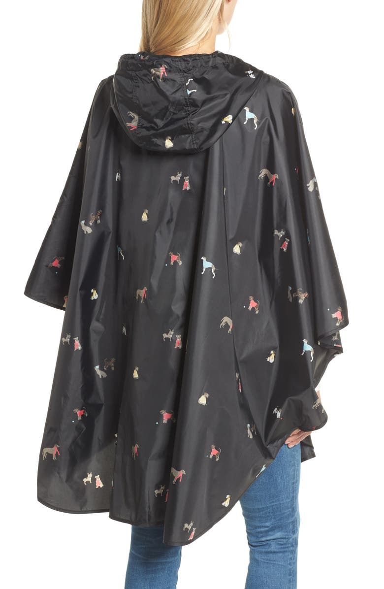 Joules Right as Rain Print Packable Hooded Poncho, Alternate, color,