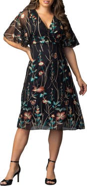 Kiyonna Sonnet Embroidered Cocktail Dress