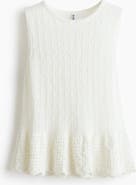H&M Pointelle-knit Peplum Top